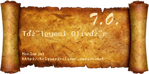 Tölgyesi Olivér névjegykártya
