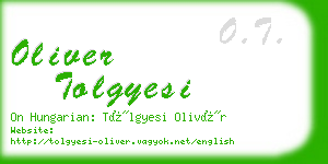 oliver tolgyesi business card
